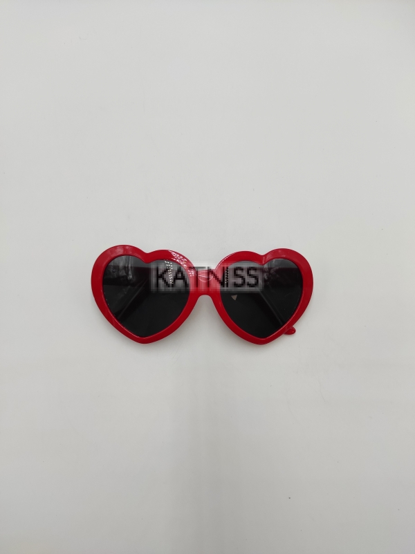 Червени парти очила със сърца / Red party glasses with hearts