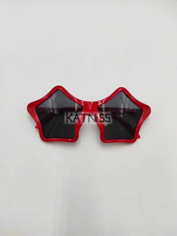 Червени парти очила със звезди / Red party glasses with strars