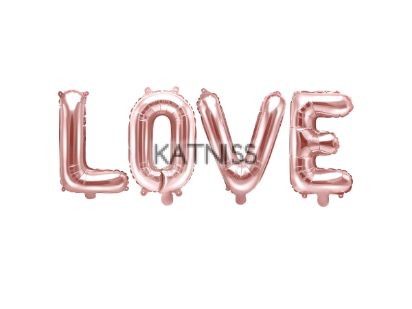 Розово-златисти фолиеви балони "Love" - 140x35 см / Rose gold foil balloons "Love" 140x35 cm