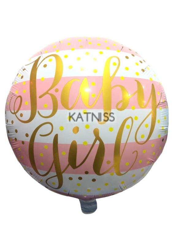 Кръгъл фолиев балон "Baby Girl" / Oval Foil Balloon "Baby Girl"