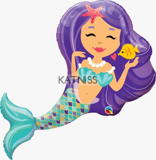 Фолиев балон под формата на русалка / Mermaid Foil Balloon