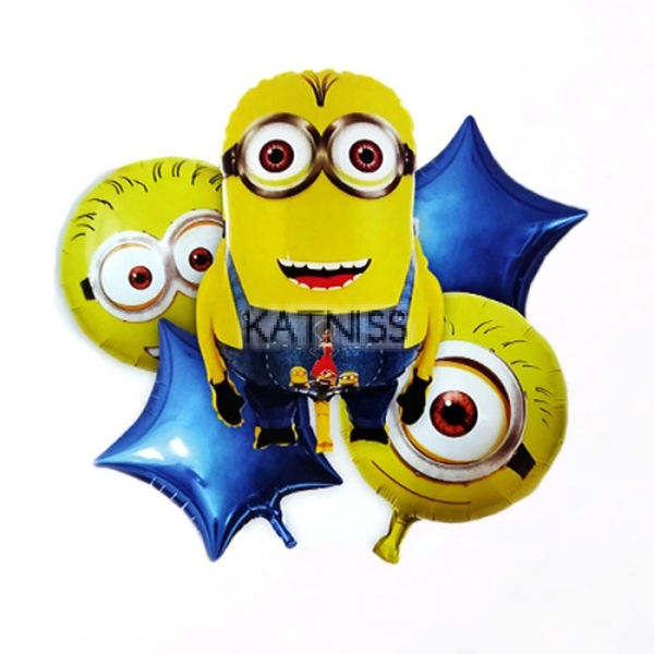 Фолиеви балони "Миньоните" - 5 броя / Foil Balloons "The Minions" - 5 pieces