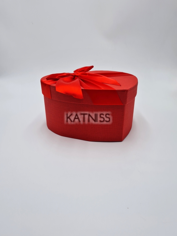 Червена кутия под формата на сърце - 14/18 см / Red heart box - 14/18 cm