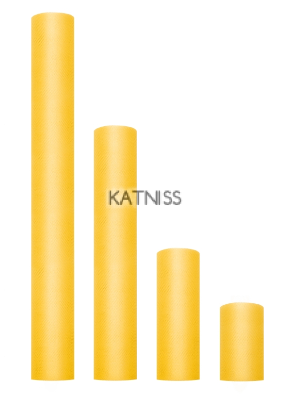 Жълт гладък тюл - 30 см/9 м