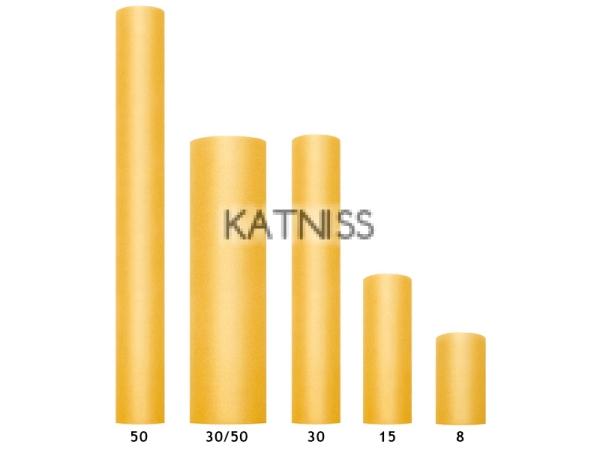 Жълт гладък тюл - 30 см/50 м