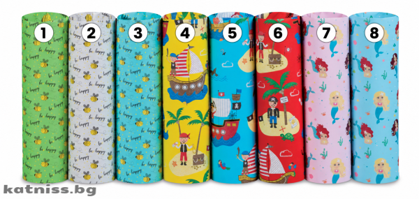 Ролки детска хартия за опаковане на подаръци - 200/70 см / Children present roll paper - 200/70 cm