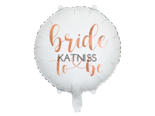 Фолиев балон "Bride to be" 45 см - бял / Foil White Balloon "Bride to be" - 45 cm