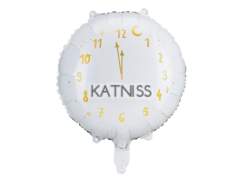 Фолиев балон под формата на часовник 45 см - бял - White Watch Foil Balloon - 45 cm