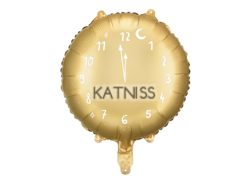 Фолиев балон под формата на часовник 45 см - златист / Gold Watch Foil Balloon - 45 cm