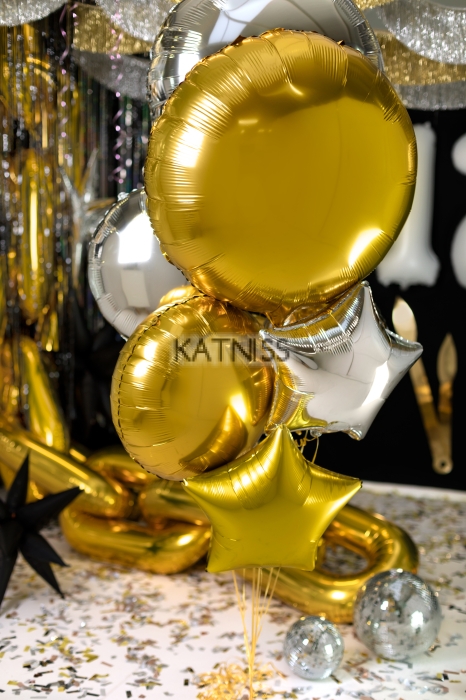 Кръгъл фолиев балон 80 см - златист / Gold Oval Foil Balloon - 80 cm