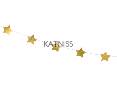 Банер със звезди - златист - 3.6 м / Gold Stars Foil Balloon - 3.6 m