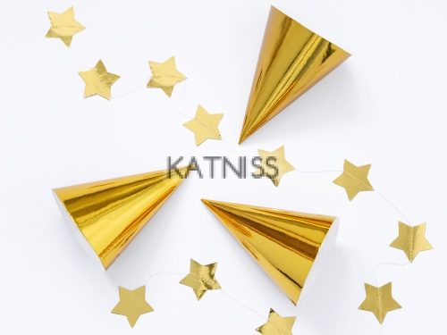 Банер със звезди - златист - 3.6 м / Gold Stars Foil Balloon - 3.6 m