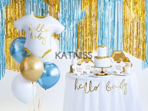 Банер "Hello Baby" - златист - 18x70 см / "Hello Baby" Gold Banner - 18x70 cm