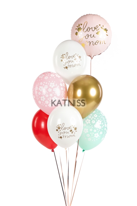 Латексов балон "Love you Mom" - 30 см / Balloon "Love you Mom" - 30 cm