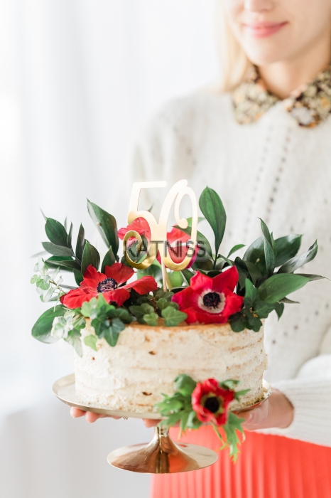 Топер за торта "30" - златист - 20.5 см / Gold Cake Topper "30" - 20.5 cm
