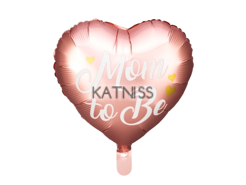 Фолиев балон под формата на сърце "Mom To Be" - розов - 35 см / Pink Heart Foil Balloon "Mom To Be" - 35 cm