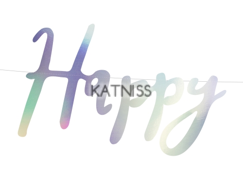 Банер "Happy Birthday" в преливащ цвят - 16.5x62 см / Hameleon Banner "Happy Birthday" - 16.5 x62 cm