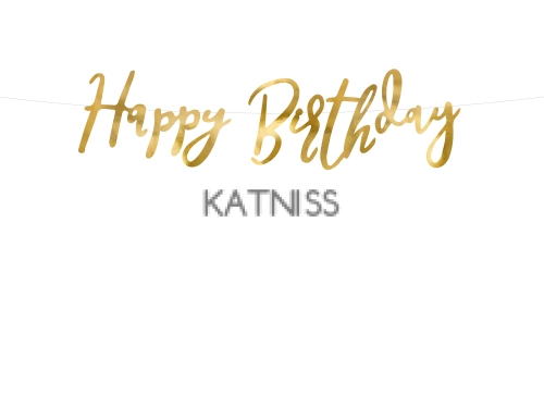 Банер "Happy Birthday" - златист - 16.5х62 см / Gold Banner "Happy Birthday" - 16.5x62 cm