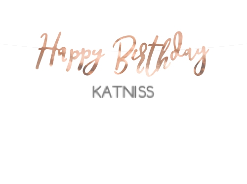 Банер "Happy Birthday" - розово-златист - 16.5х62 см / Rose Gold Banner "Happy Birthday" - 16.5x62 cm