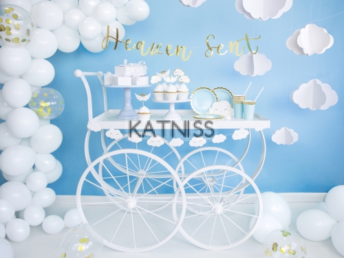 Топери за кексчета с облаци и крила - 12.5 см - 6 броя / Cupcakes Toppers With Clouds And Wings - 12.5 cm - 6 pieces