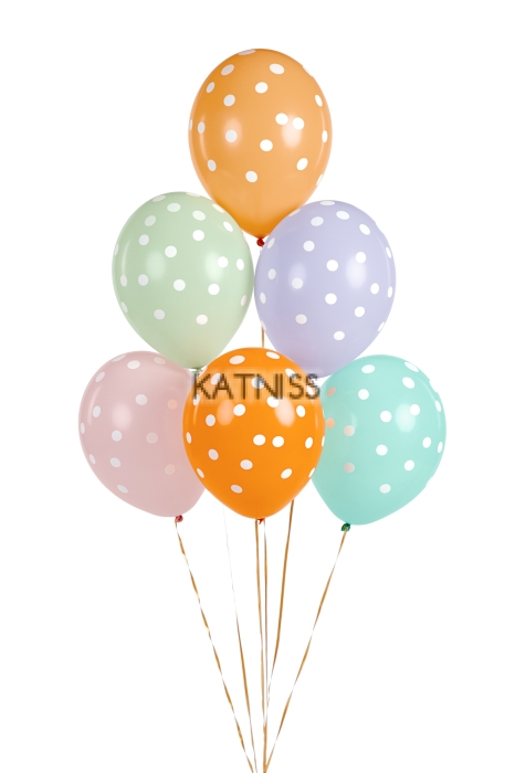 Латексови балони на точки в различни цветове - 30 см / Multicolour Balloons With Dots - 30 cm