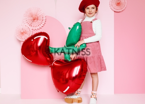 Фолиев балон под формата на череши - 88х73 см / Cherry Foil Balloon - 88x73 cm