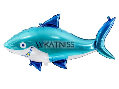 Фолиев балон под формата на акула - 102х62 см / Shark Foil Balloon - 102x62 cm