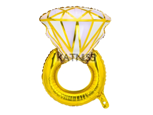 Фолиев балон под формата на годежен пръстен - 60х95 см / Engagement Ring Foil Balloon - 60x95 cm