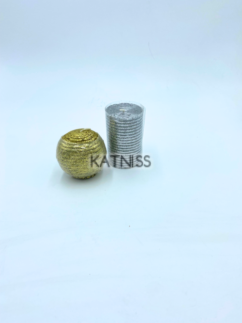 Златиста свещ с брокат / Gold Glitter Candle