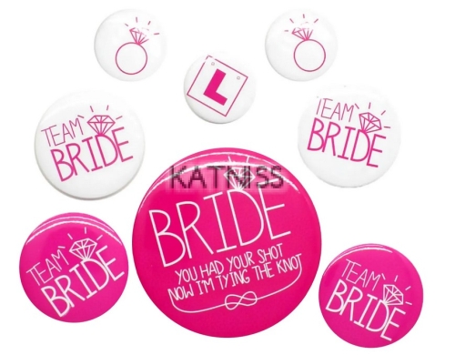 Значки за моминско парти - 8 броя / Badges For Bachelorette Party - 8 pieces