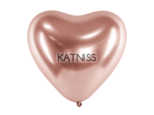 Латексов балон сърце - розово - златист - 45 см / Heart Rose Gold Balloon - 45 cm