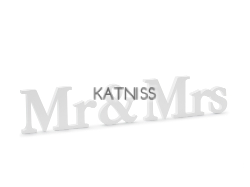 Дървен инициал "Mr & Mrs" - бял - 50x9.5 см / Wooden Words "Mr & Mrs" - White - 50x9.5 cm