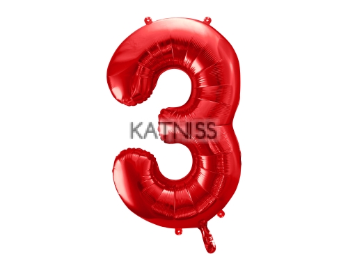 Фолиев балон цифра от 0 до 9 - червен - 86 см / Foil Balloon Numbers From 0 To 9 - Red - 86 cm