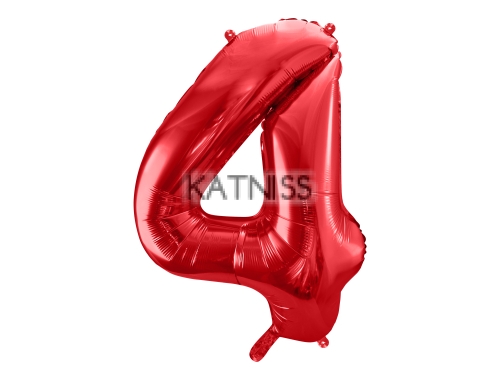 Фолиев балон цифра от 0 до 9 - червен - 86 см / Foil Balloon Numbers From 0 To 9 - Red - 86 cm