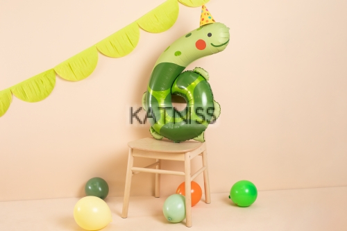 Фолиев балон "6" костенурка - 75х96 см / Turtle Foil Balloon Number "6" - 75x96 cm