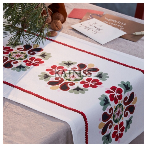 Тишлайфър за маса с цветя - 35х130 см / Table Runner With Flowers - 35x130 cm