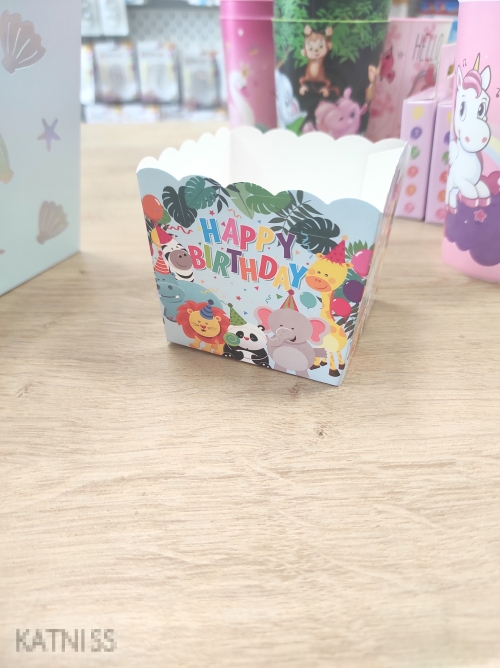Комплект картонени кутии Сафари джунгла - 6 броя - 8x7x7 см / Safari Jungle Paper Boxes - 6 pieces - 8x7x7 cm