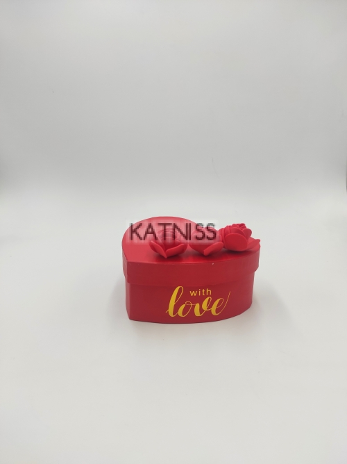 Червена подаръчна кутия под формата на сърце - 13 см / Red heart present box - 13 cm