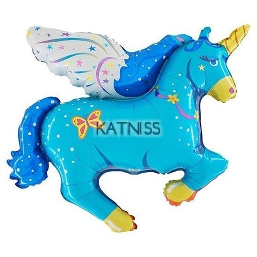 Фолиев балон - син еднорог / Foil Balloon - Blue Unicorn