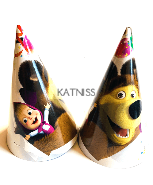 Парти шапка с Маша и Мечокът / Birthday party hat with Masha and The Bear