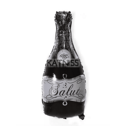 Фолиев балон под формата на бутилка шампанско "Celebrate" - черен / Champagne bottle foil balloon "Celebrate" - black