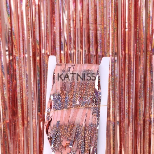 Розово-златиста блестяща парти завеса / Rose gold glitter party curtain