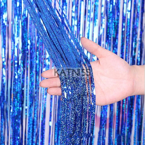 Синя блестяща парти завеса / Blue glitter party curtain