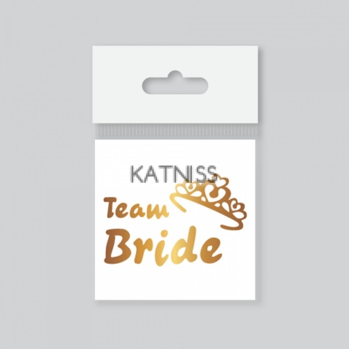 Златиста татуировка с корона за моминско парти - Team Bride / Gold bachelorette party tattoo with crown - Team Bride