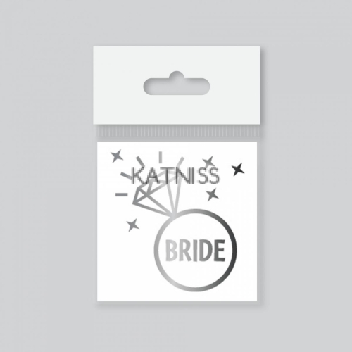 Сребриста татуировка с пръстен - Bride / Silver bachelorette party tattoo with ring - Bride