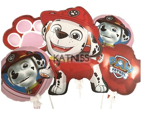 Комплект фолиеви балони с Пес Патрул - 5 броя / Foil balloons with Paw Patrol - 5 pieces