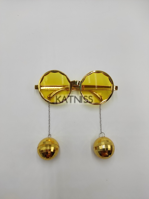 Златисти парти очила с парти топки / Gold party glasses with party balls