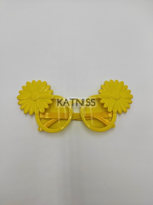 Жълти парти очила с маргаритки / Yellow party glasses with daisies