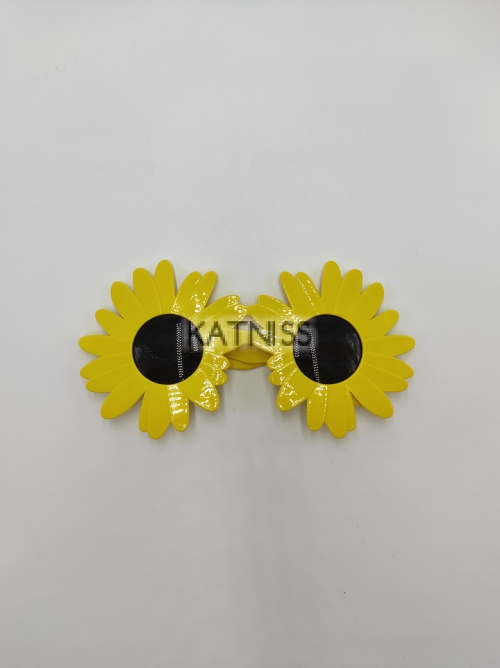 Жълти парти очила с маргаритки / Yellow party glasses with daisies