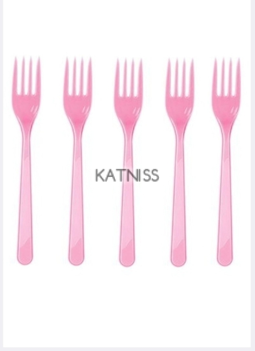 Розови пластмасови вилици - 25 броя / Pink plastic forks - 25 pieces